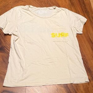 Aloha Cream T-Shirt with Surf Print
